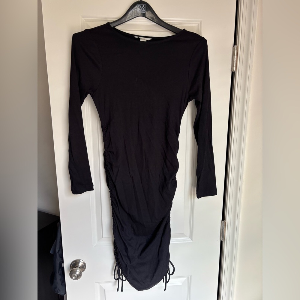 Black Maternity midi dress